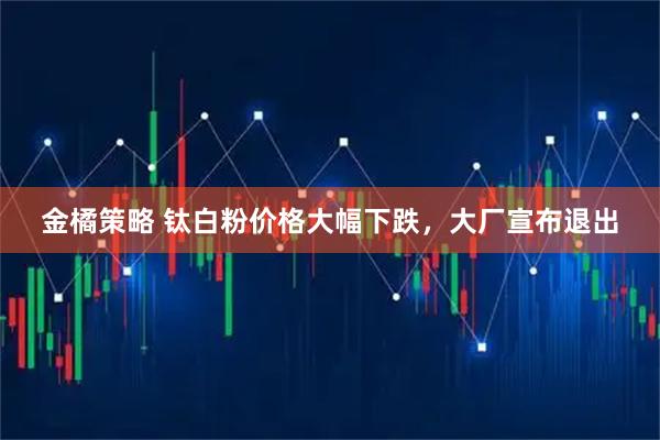 金橘策略 钛白粉价格大幅下跌，大厂宣布退出